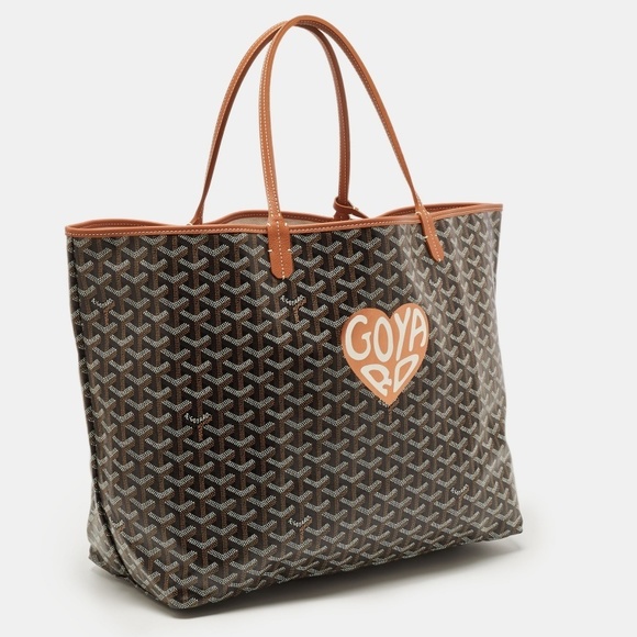 GOYARD Brown ine Coated Canvas and Leather Coeur Saint Louis GM Tote - Picture 3 of 8